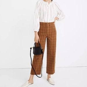 Madewell Slim Emmett Wide-Leg Crop Pants in Eberhart Plaid